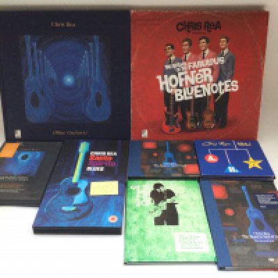 A collection of Chris Rea vinyl, CD and DVD box sets.