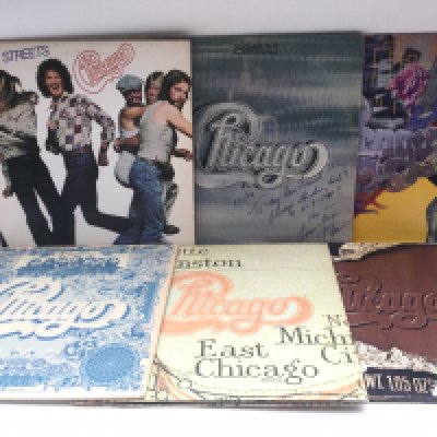 Six LPs by Chicago including a Quadrophonic pressing of 'Chicago II'.