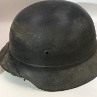 A good Example of a German Third Reich M37 steel helmet original blue colour Fallschirmjar Luffwaffe helmet.