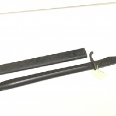 A German I world war bayonet with wood grip an N Model 1898/05 model the blade with Solingen makers marks.