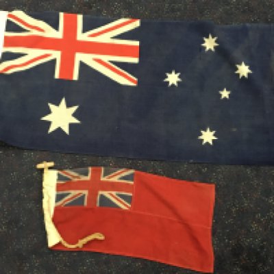 A British Marine Ensign flag and an Austrian flag (2)