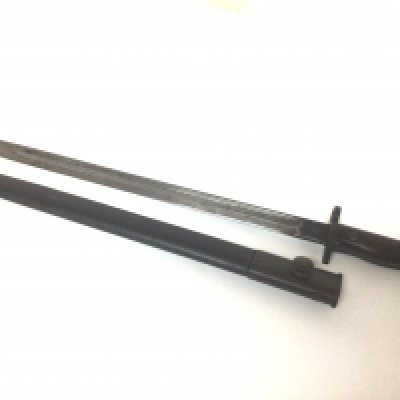 A British I world war bayonet stamped 1907 Sanderson with crown stamp and other marks a nice example.