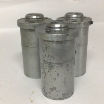 Three German Third Reich II world war aluminium inert bombshell fusses. Height 11cm.