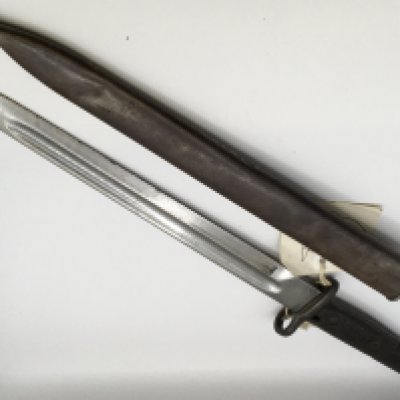 Two late 19th Century stick bayonets one possible Russian with serial number K 3589. Lenght 54cm