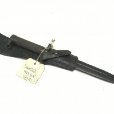 A Swedish M1896 Mauser Bayonet with scabbard with leather frog.