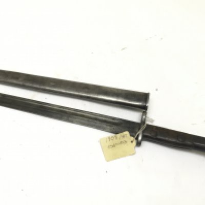 A bayonet possible a 1908 Enfield bayonet with metal scabbard. 45cm