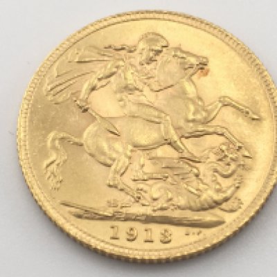 A 1913 full sovereign. Postage cat A.