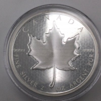 A Canada 2020 Pulsating maple leaf 2oz silver proof coin with case and COA. Postage A