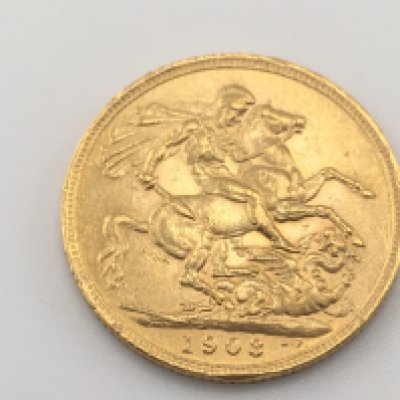 A 1903 full sovereign. Postage cat A.