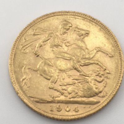 A 1904 full sovereign. Postage cat A.