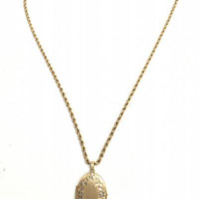 A 9 carat gold locket and 9 carat gold chain. Total weight 7.8g Postage category A
