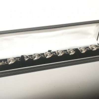 A modern design Danish silver bracelet by John Lauritzen with stamped marks to the clasp length 21cm approximately.nice condition no repairs.