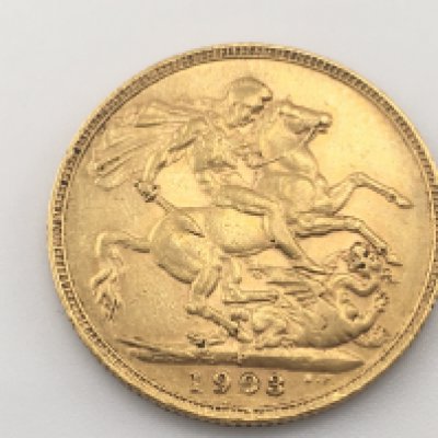 A 1903 full sovereign with Perth mint mark. Postage category A.