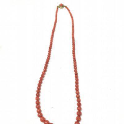 A vintage coral necklace.