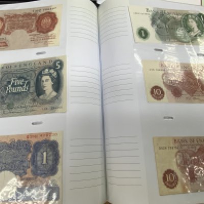 2 folders of various world banknotes. (C)