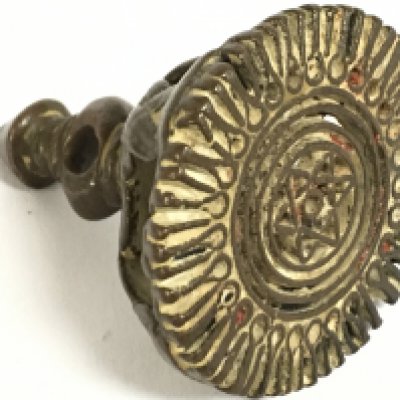 A bronze Indian body stamp. Postage category a