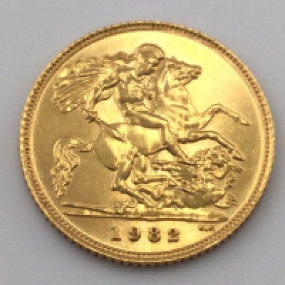 A half 1982 sovereign. Postage cat A.