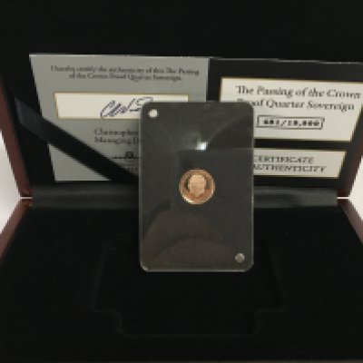 The Passing of the Crown Proof Quarter Sovereign, postage category B