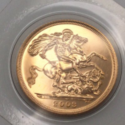 A 2003 full sovereign still in blister pack. Postage cat A.