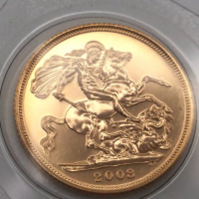 A 2003 full sovereign still in blister pack. Postage cat A.