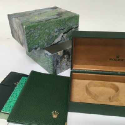 A Rolex BOX and outer box no watch the box with wallet and other Rolex cards NO WATCH.