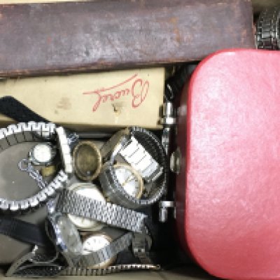 A collection of vintage watches including Philip Mercier, Sekonda, Poljot USSR, Oris, Allaine, pocket watch movements etc
