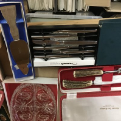 A collection of cased Modern flatware .