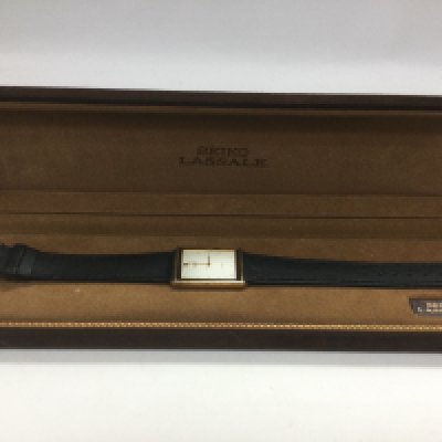 A boxed Seiko Lassale wristwatch in full working order. Shipping category A.