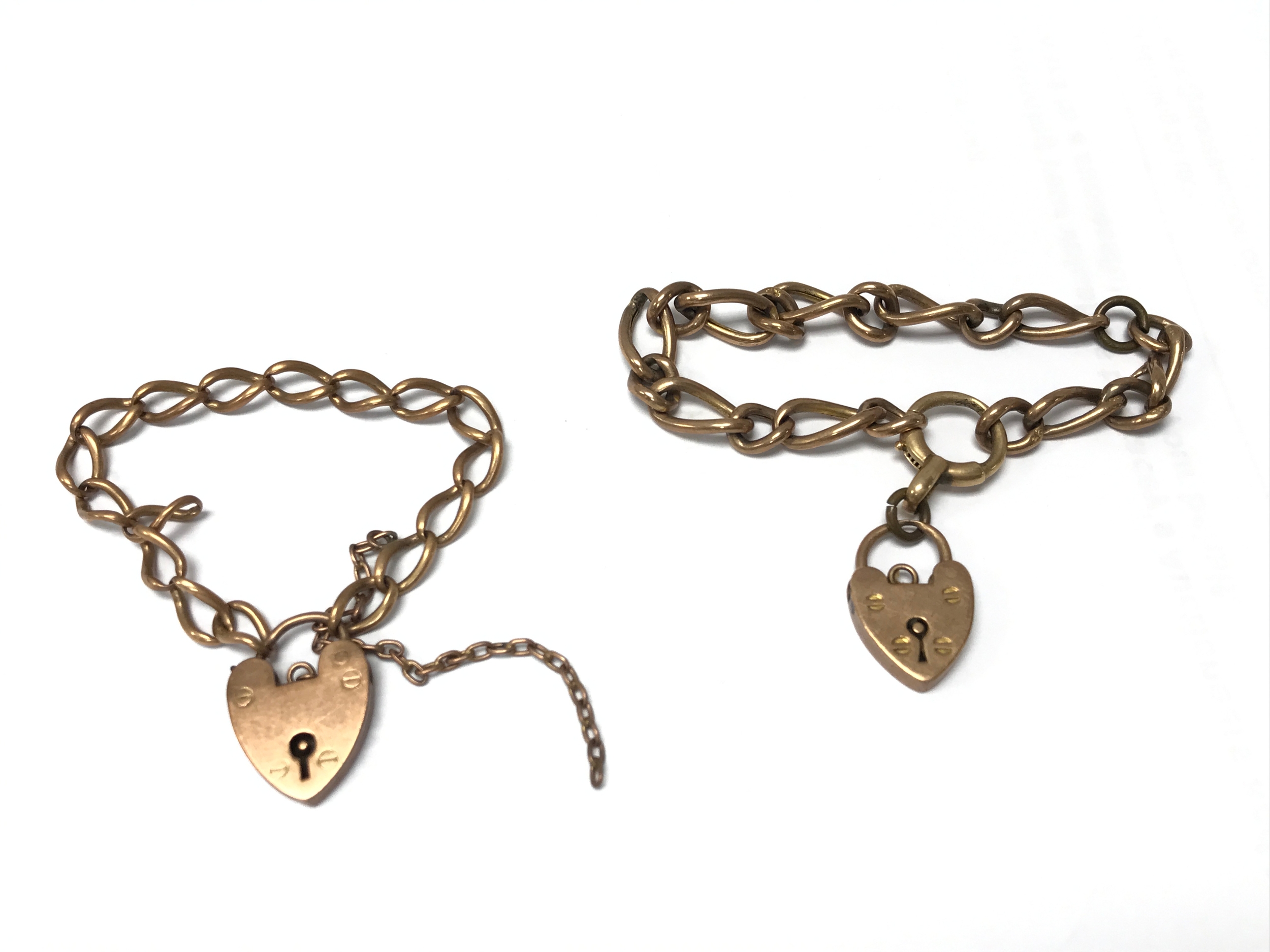 Two 9ct gold bracelets, 14.2g total weight