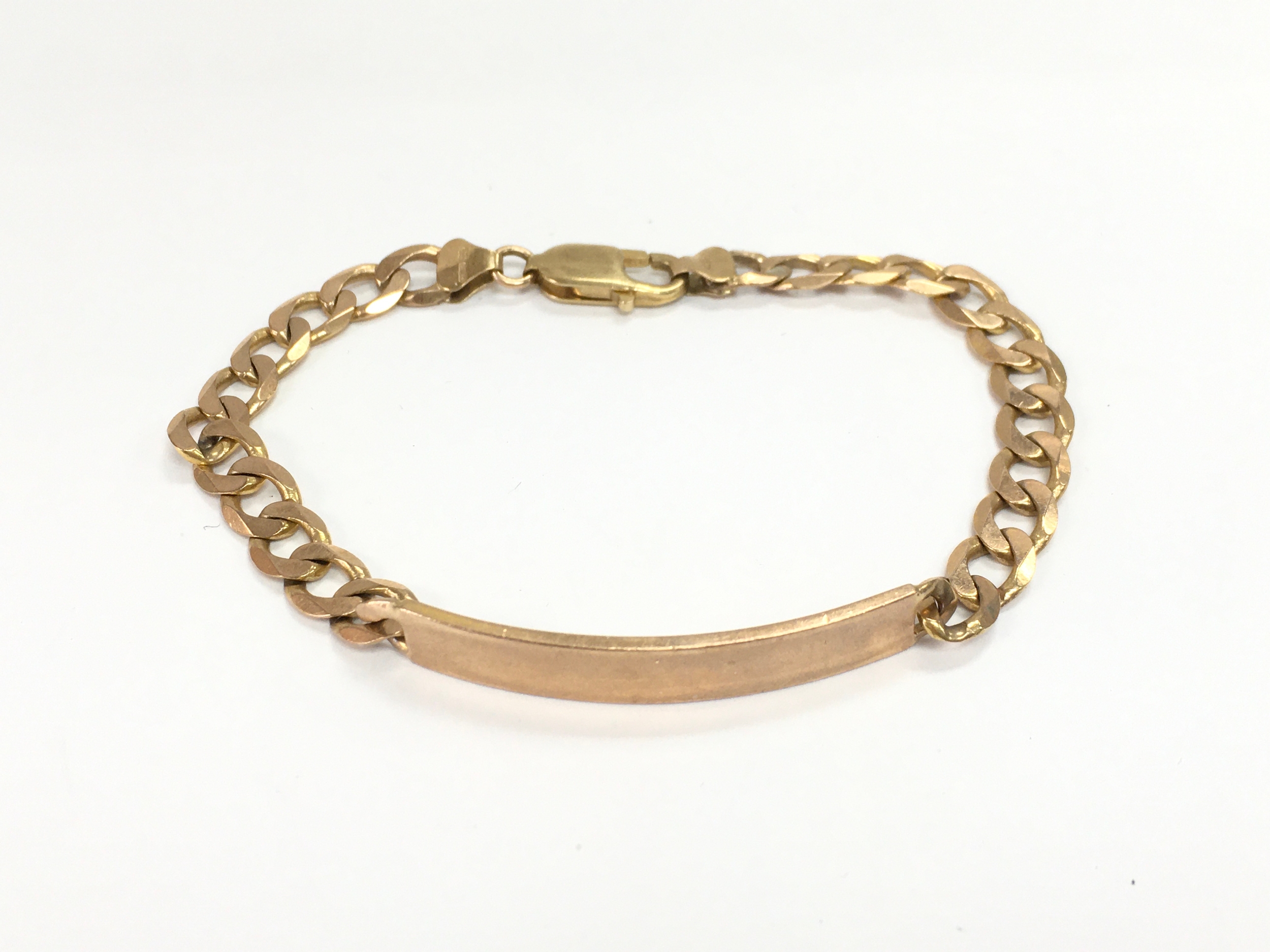 9ct gold ID bracelet. 13.4g