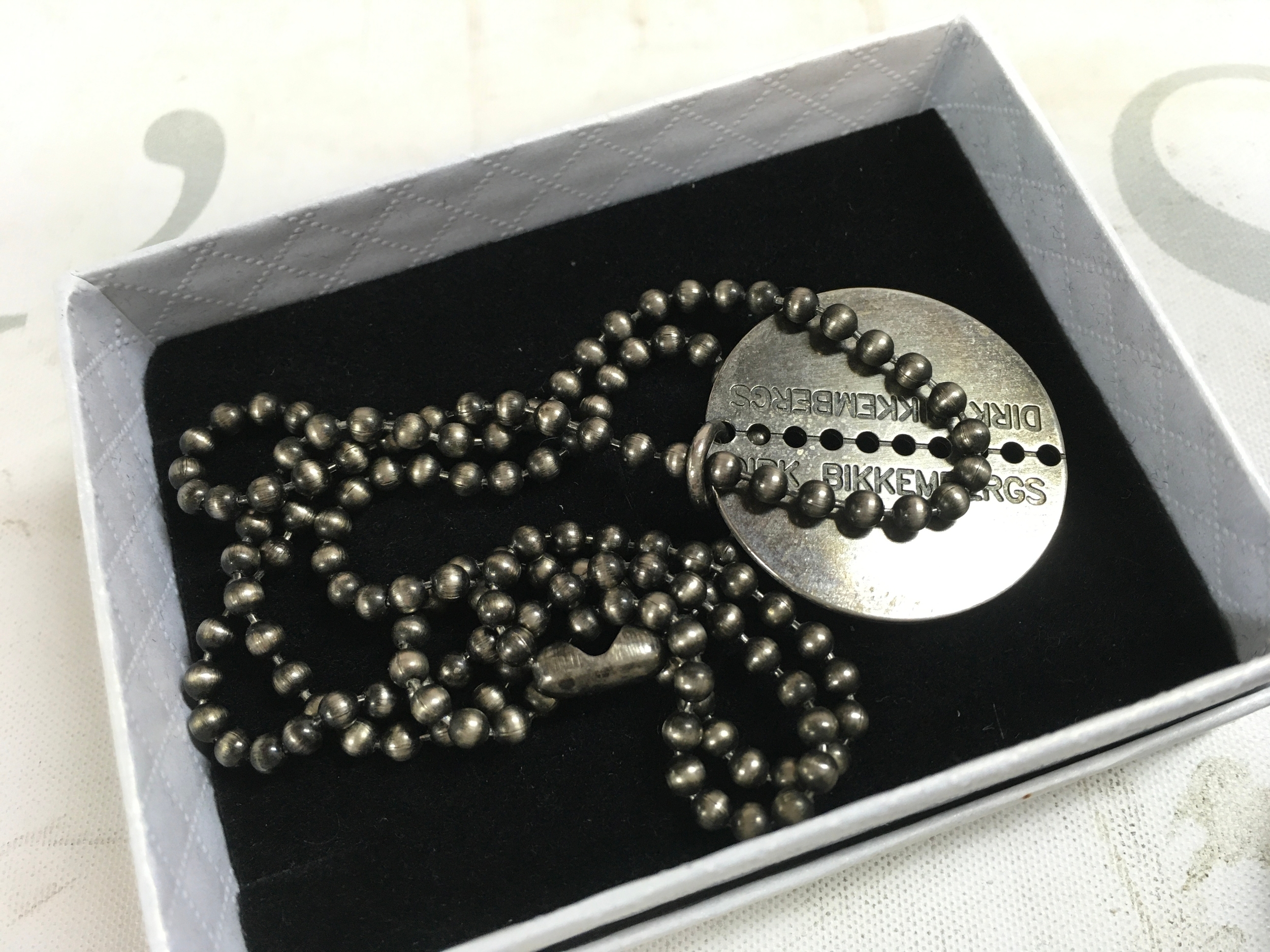 Dirk Bikkembergs pendant + chain Belgium