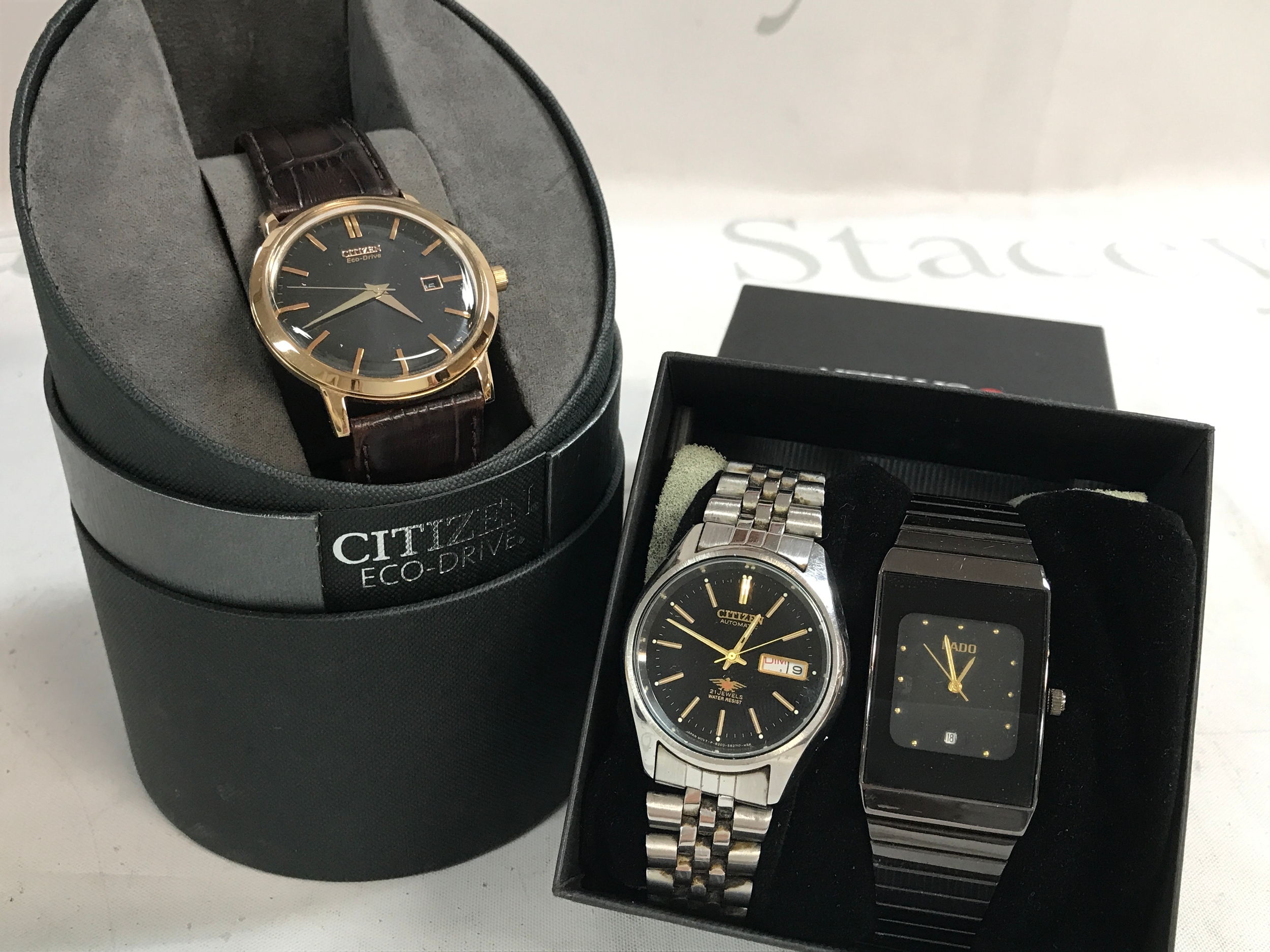Gents watches Citizen eco-drive , automatic Citizen and a Rado watch 
