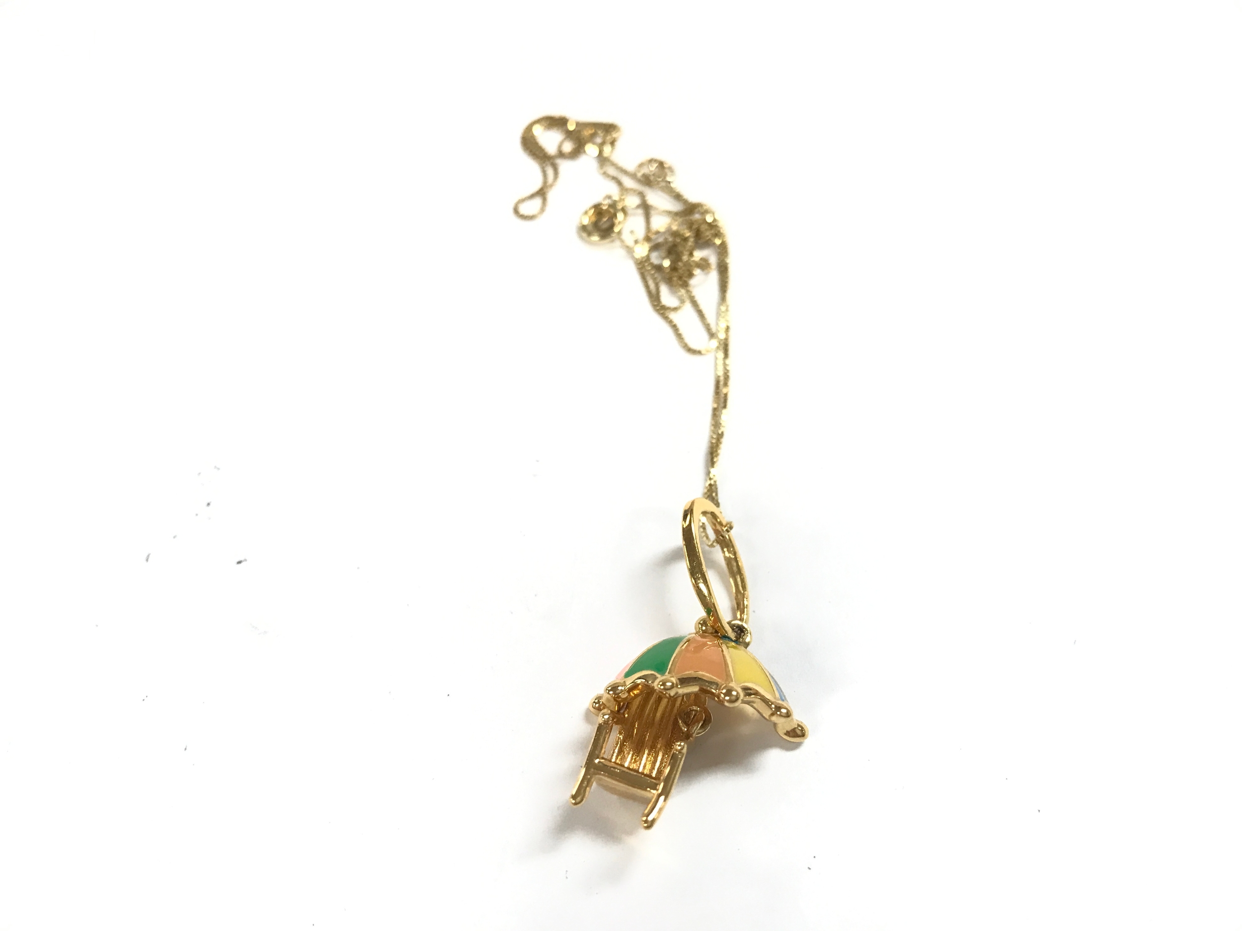 14ct gold chain with gold plated pendant , chain 1g total weight