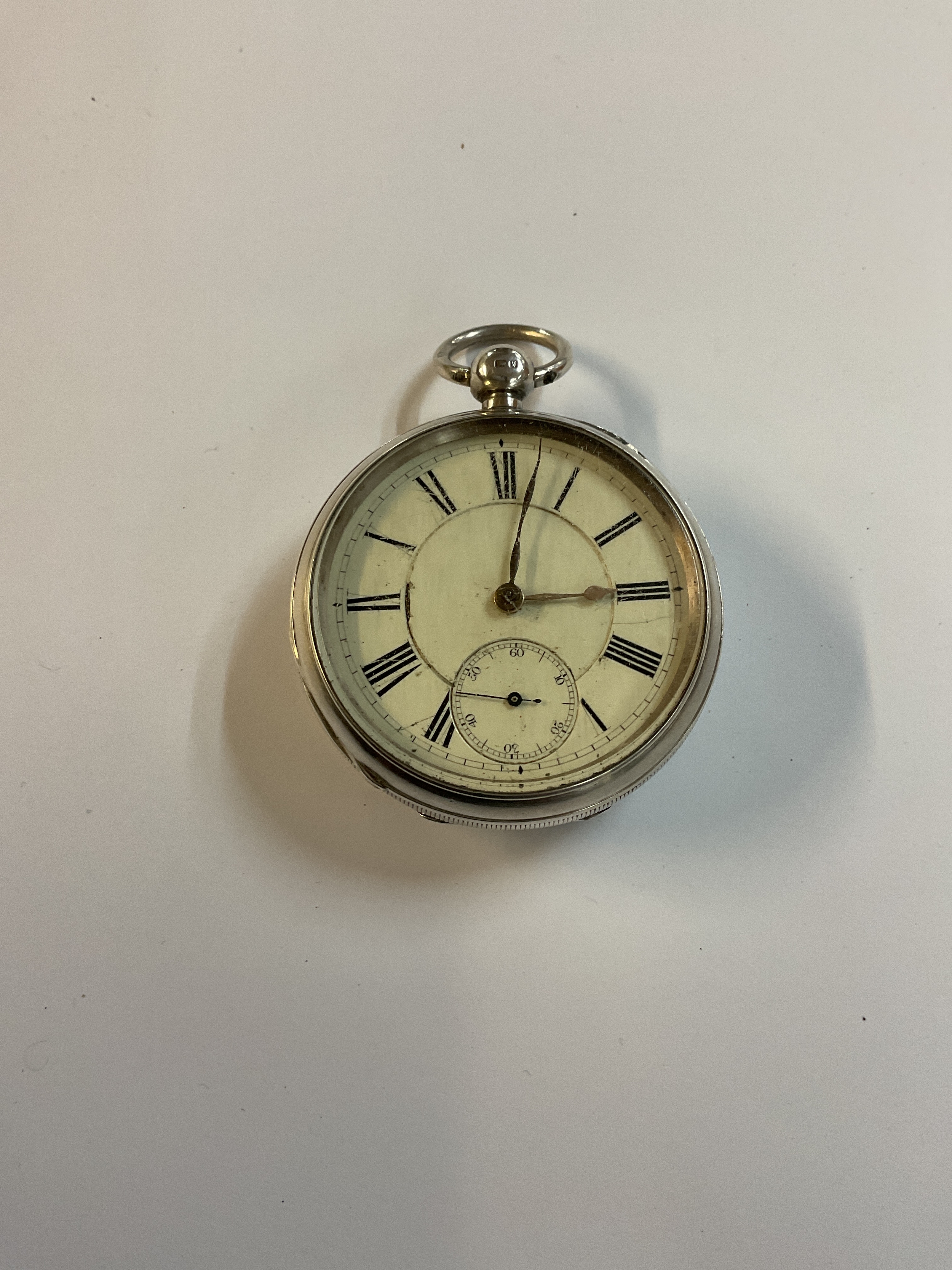 Silver open faced, key wind, pocket watch by Alfred Bedford manager of the Waltham Watch Co, Birmingham 1881.