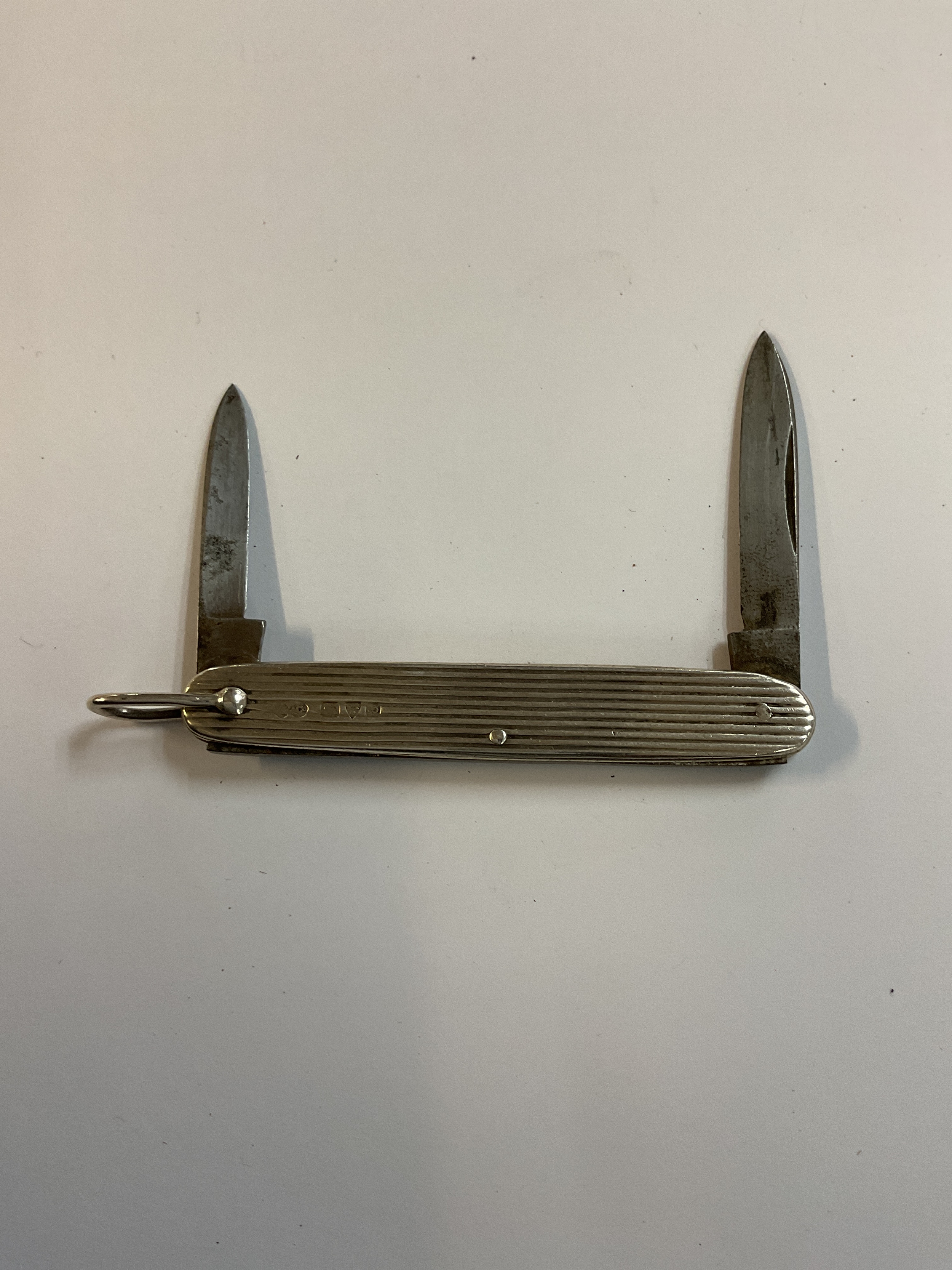 Sampson Mordan & Co two blade silver penknife.Chester1907.