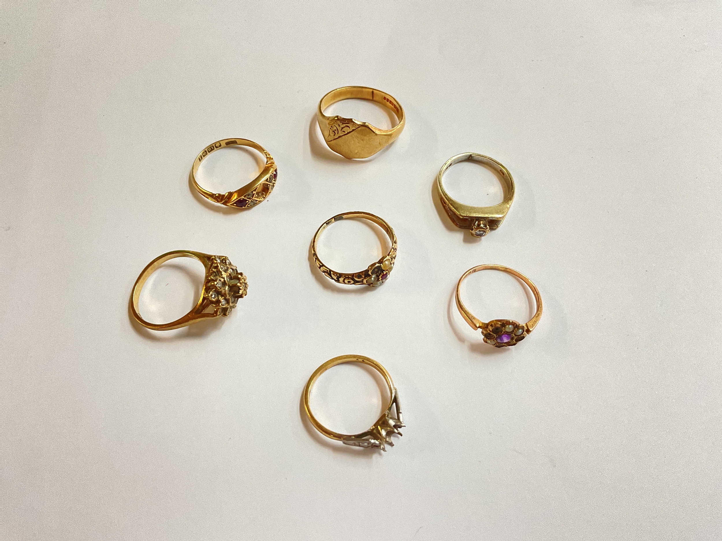 7ct gold rings a/f  19.2g