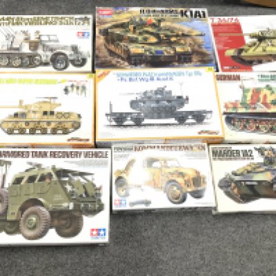 A Collection Of Boxed Military Model Kits. Including Dragon. Academy. Tayima Etc.