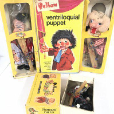 A Collection of 4 Pelham Puppets Including A Ventriloquial Puppet. No Reserve. 