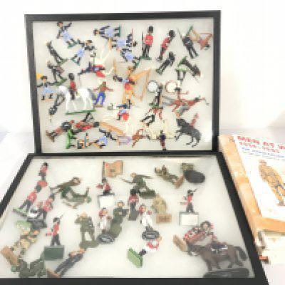 2 X Cases Containing Metal And Plastic Soldiers. Including Delprado. Crescent. Britains. Etc.