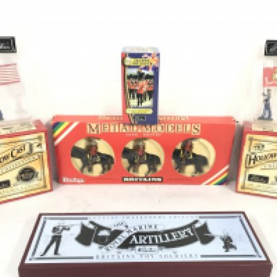 A Small Collection Of Boxed Britains Figures.  No Reserve. (1 Missing From Royal Marines.)