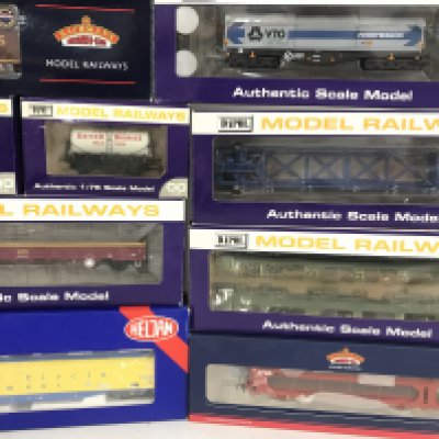 A Collection Of 00 Boxed Gauge Wagons. Including Dapol Bachmann And Heljan.