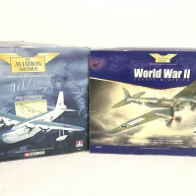 A Boxed Corgi Aviation Archive Short S.25 Sunderland V #48801 (Damaged) And A Heinkel HE 111H-3 #AA33701. No Reserve.