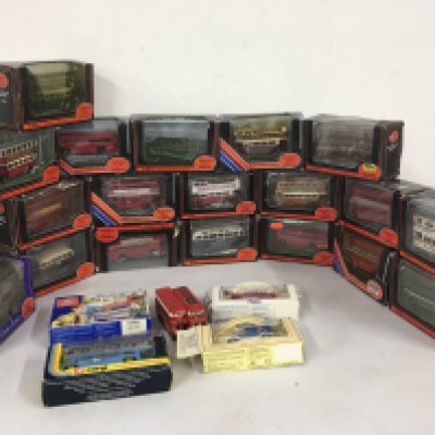 A collection in excess of 20 boxed model diecast buses mostly EFE .. includes corgi..Lledo and others plus 2 loose buses.