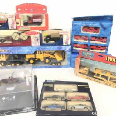 A Box Containing Various Boxed Diecast Etc. Including Chad Valley. Track Side. Days Gone Etc.