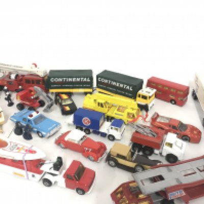 A Box Containing Playworn Diecast Including Matchbox. Corgi Etc. No Reserve.
