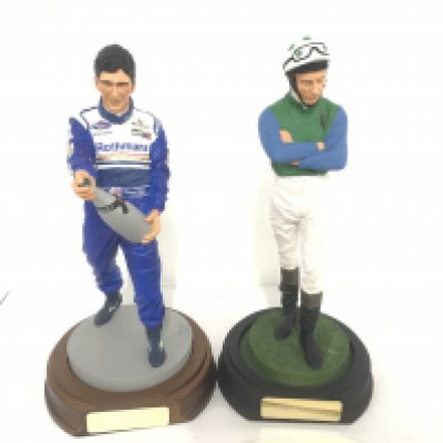 2 Endurance Art Of Sport Figures. Lester Piggot And Damon Hill. (2).