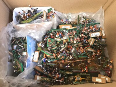 A Box Containing Paimted Led 15MM Soldiers. Some Mounted.