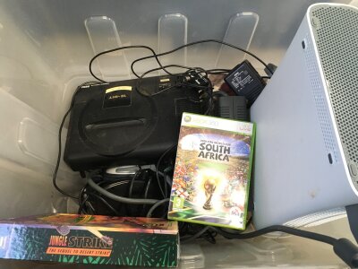 A Box Comtaining An XBox 360 with DJ Hero. And A Sega Mega Drive. No Reserve.