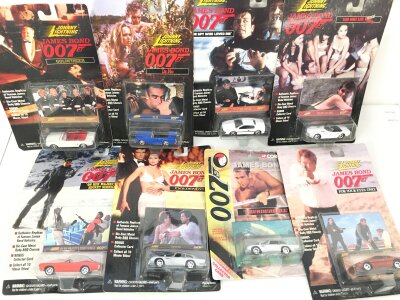 a Collection Of Carded Johnny Lightning/Corgi James Bond Diecast Cars.