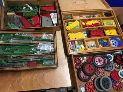 A large collection of boxed Meccano including Combat set.  No reserve (3)